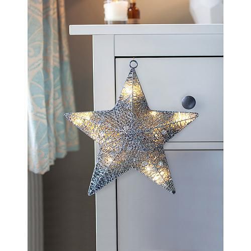 Hviezda MagicHome Silver-Star, 20xLED, 30x6 cm, 3xAA, interér
