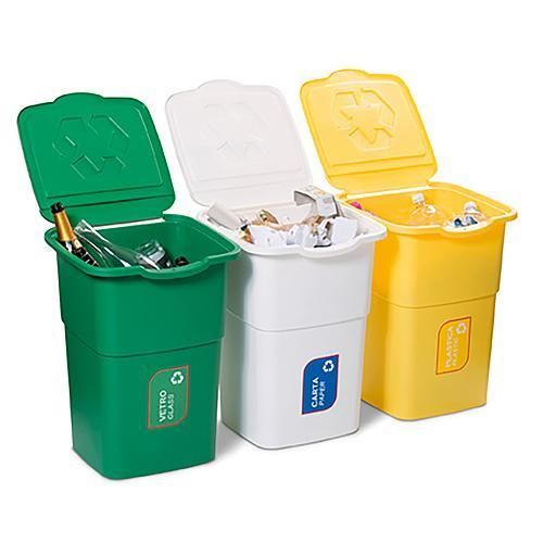 Kos DEAhome ECO 3x 50 lit, zelený-žltý-biely, na recykláciu odpadu