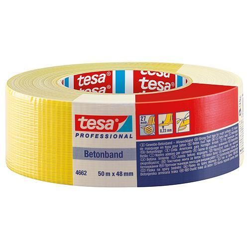 Paska tesa® PRO Betonband, textilná, žltá, 48 mm, L-50 m