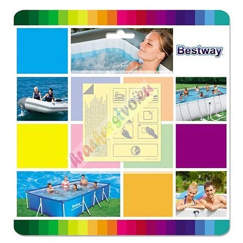 Sada Bestway® 62091, 65x65 mm, na opravu bazéna a nafukovačiek, 10 ks