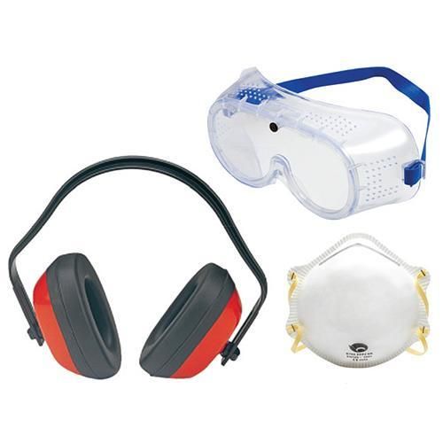 Suprava ochranná SafetyPack3, okuliare, chránič sluchu, respirátor